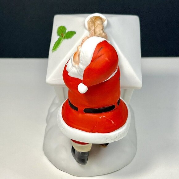 Colonial Candle of Cape Cod Santa With Lantern Ceramic Votive Holder Christmas - Picture 6 of 10